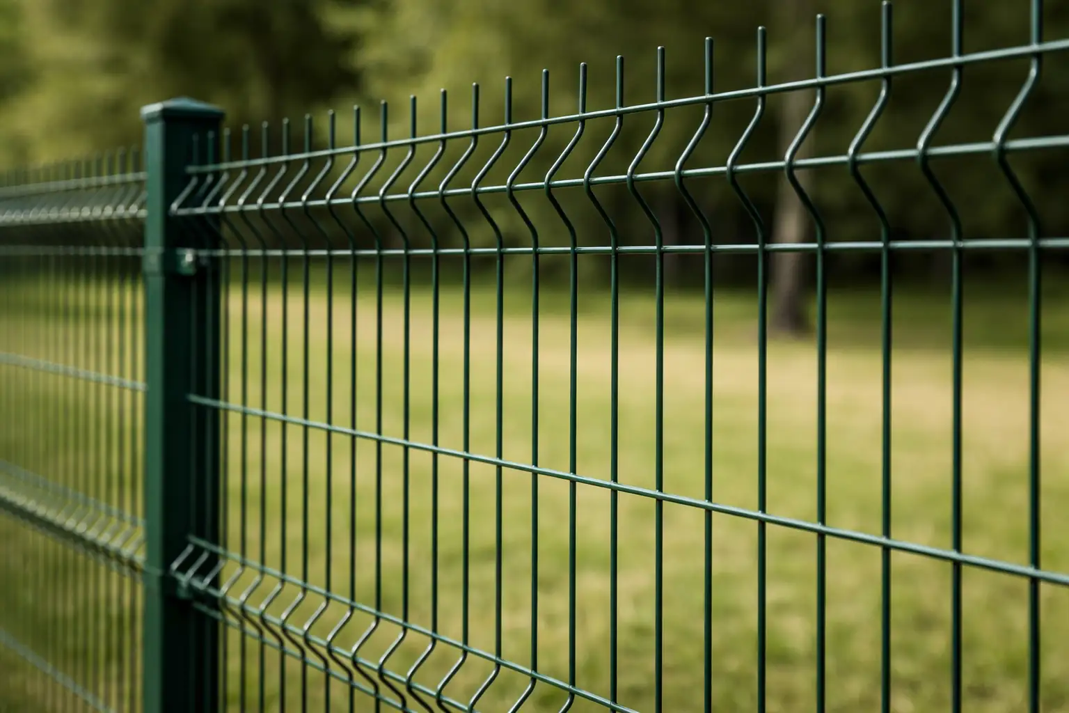 Primer plano de malla Acmafor 3D galvanizada para cierre perimetral